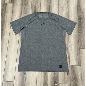 Nike Pro Dri-Fit Center Swoosh Gray Short Sleeve Athletic Tee Mens Sz XL Stretch